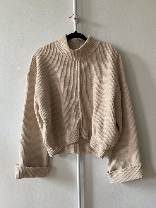 Cream High Neck Jumper