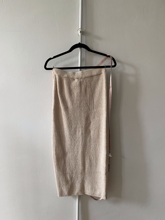 Cream Knit Midi Skirt